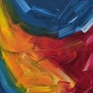 'Spirited' Original Abstract Acrylic Painting in Deep Rainbow Colours