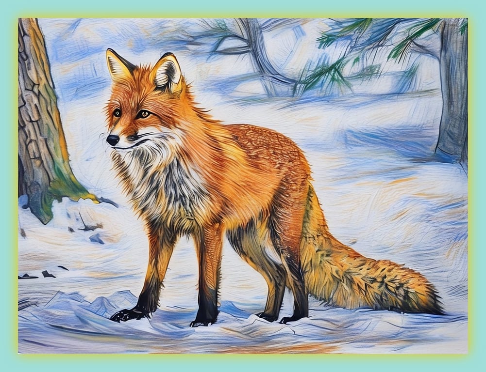 Fox In Winter Greeting Card A5