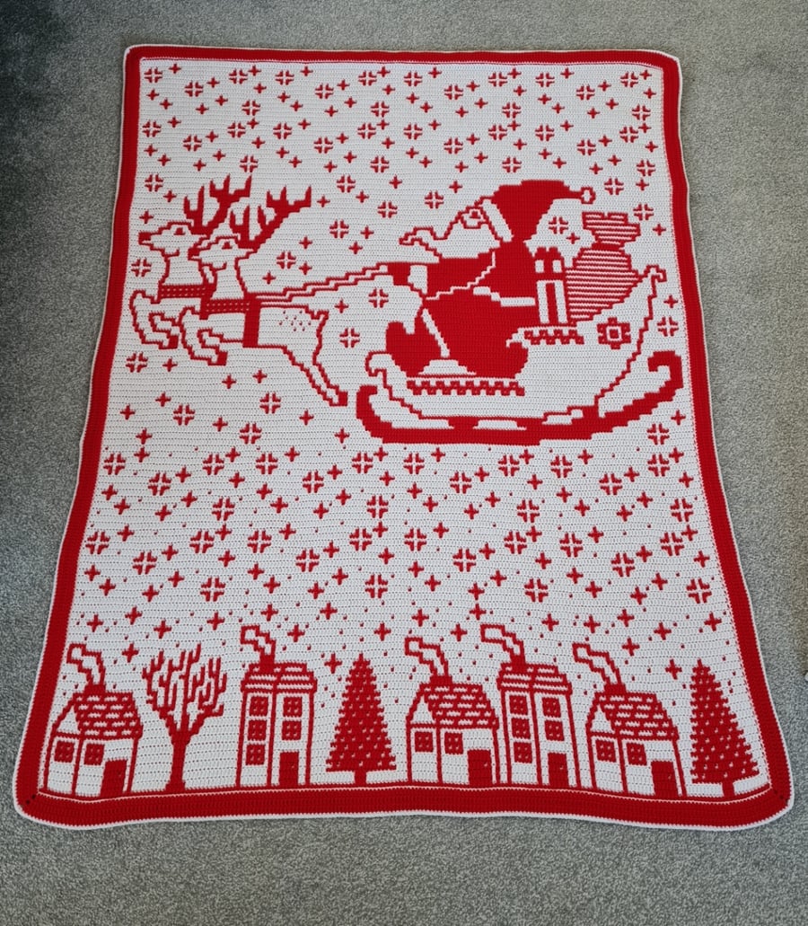 Christmas Crochet Blanket throw