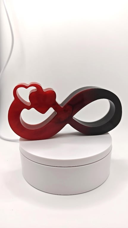 Infinity Hearts Resin Ornament: Anniversary Gift- Handmade Romantic Figurine