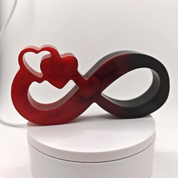 Infinity Hearts Resin Ornament: Anniversary Gift- Handmade Romantic Figurine