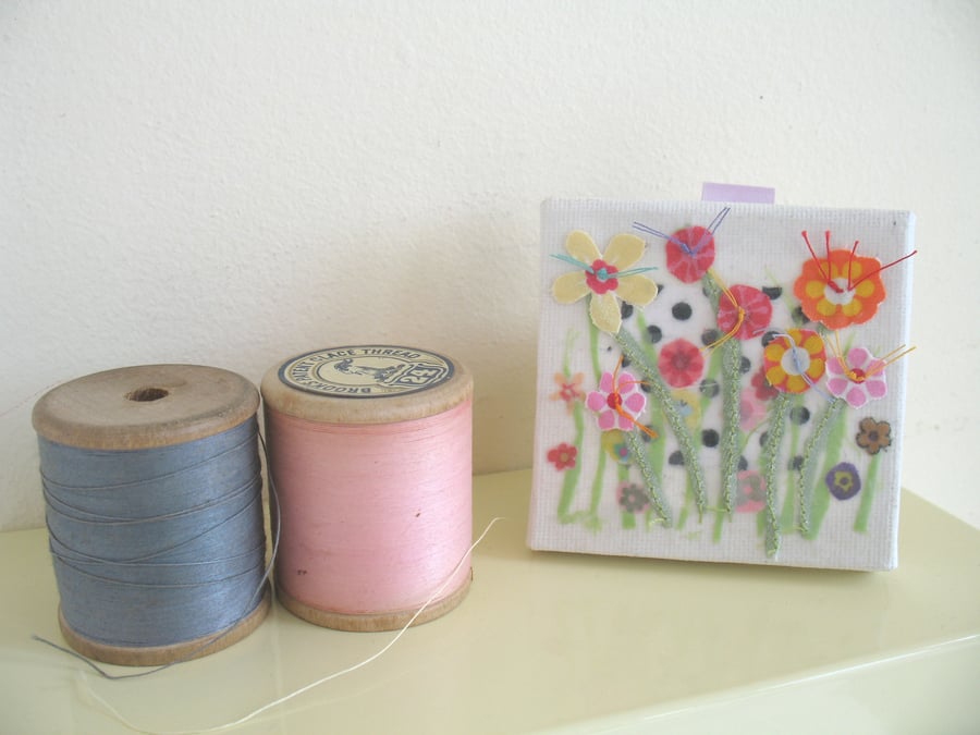 Spring 'Field of Flowers' canvas