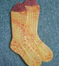 Socks, hand knitted, SMALL, adult size 4-5