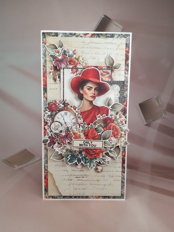 Handmade Vintage - Style Greeting Card (M)