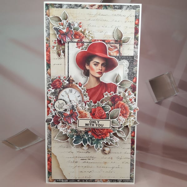Handmade Vintage - Style Greeting Card (M)