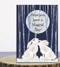 Birthday card -  hares illustration - magical day other occassions
