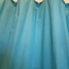 Teal Organic Cotton Shower Curtain, washable non-waxed