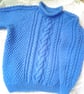 Child's Hand Knitted Cabled Roll Neck Cabled Jumper, Child's Aran Jumper