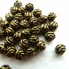 20 bronze rose beads