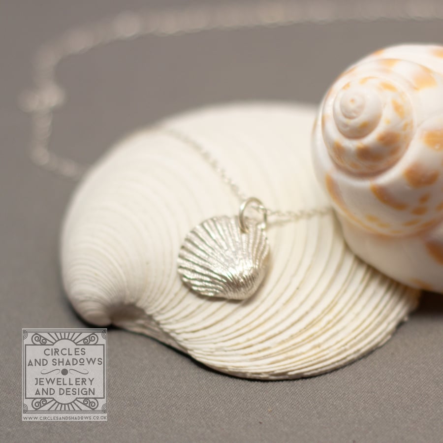 Shell Pendant Necklace Sea Theme Hallmarked Fine Silver 