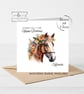 Floral Horse Happy Birthday Card