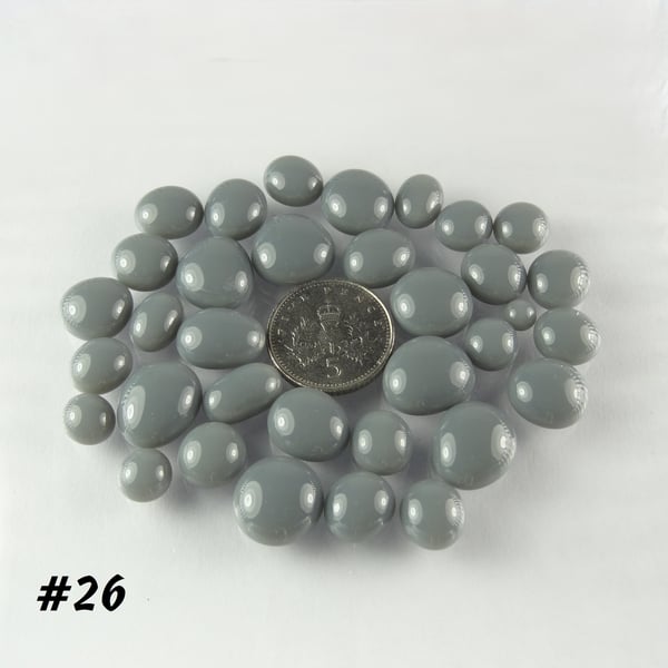 25g grey art glass cabochons, for jewellery making, crafting (26)