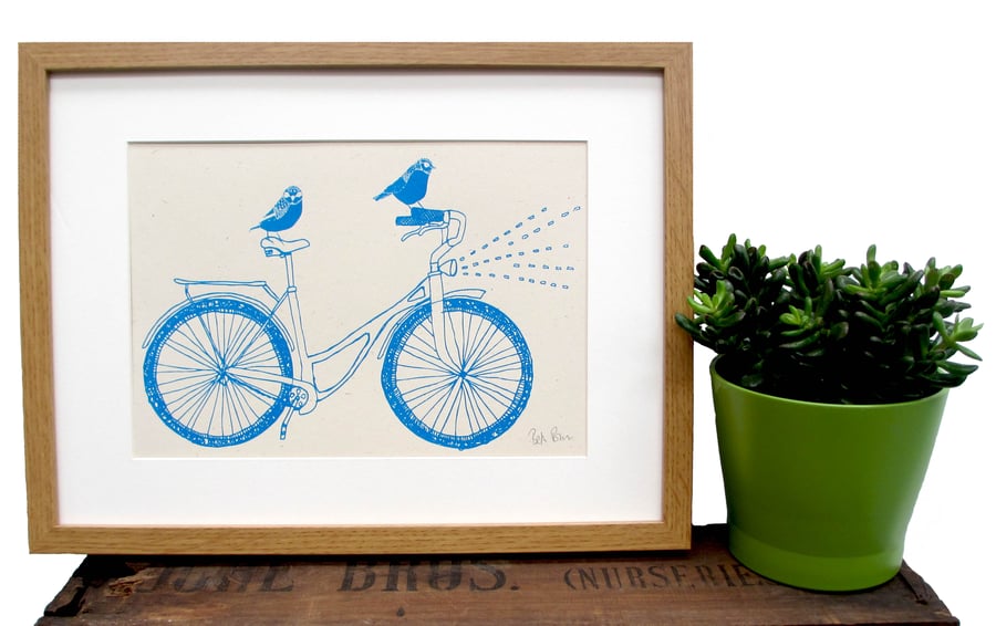  Art print 'Night Ride' A4 Screen printed with eco friendly inks. 
