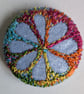Buttons 1 inch button Hand Dyed Silks and Cottons Free Machine Embroidery Button