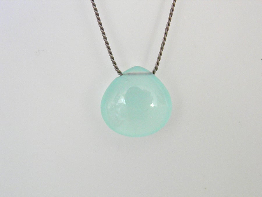 Aqua Chalcedony Gemstone Necklace