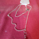 Handmade silver plated necklace with 3 beads.