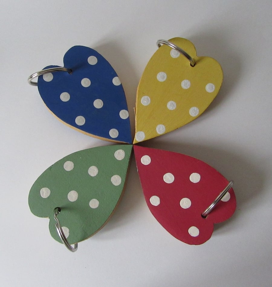 Heart wooden keyring