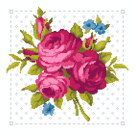 207A - Victorian Flowers The Pink Rose cross stitch pattern (PDF counted chart)
