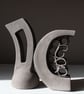 Black Clay Sculpture Interdependent Forms - Image 7