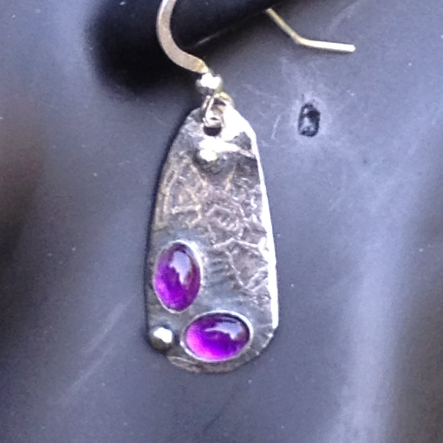 Amethyst and silver earrings