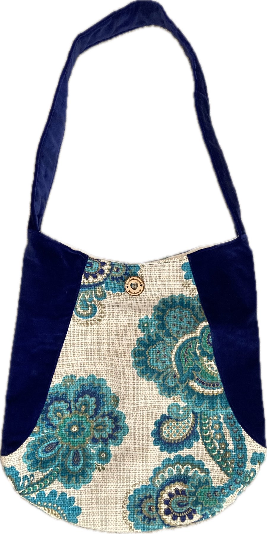 Tote bag made from repurposed vintage fabrics 