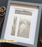 Pencil drawings 2 - Egret, Landscape and reedmace, original art, A5 drawing - Image 5