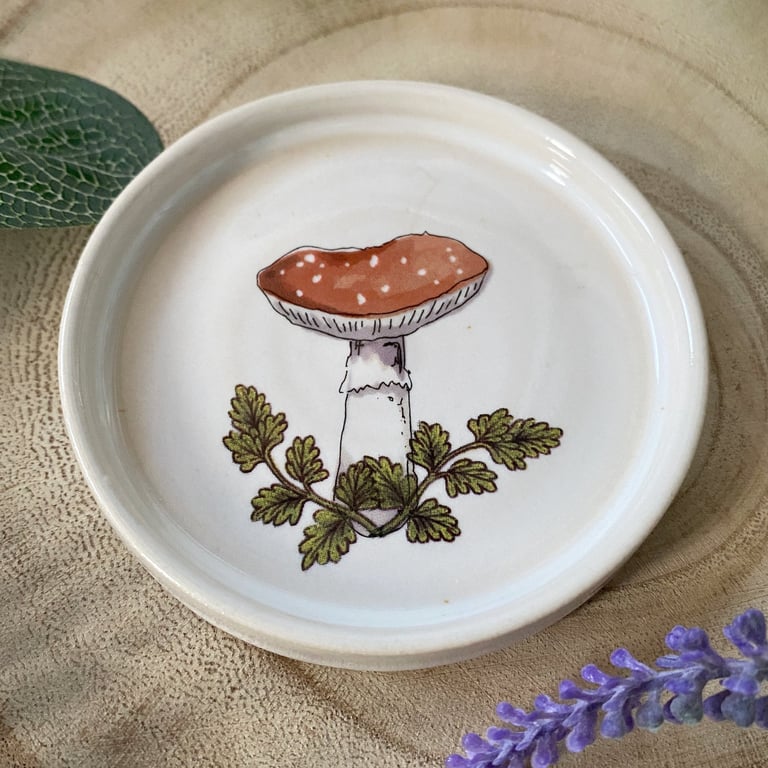 Handmade Small Toadstool Ceramic Dish