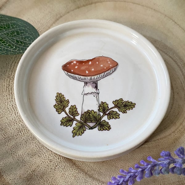 Handmade Small Toadstool Ceramic Dish