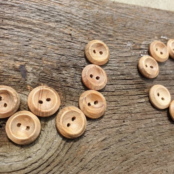 15mm 1st Quality Real Wood Buttons