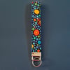 Handmade Colourful Spots Wristlet Keyring - Fabric Keyfob