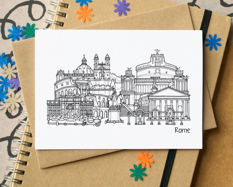 Rome Skyline Greetings Card