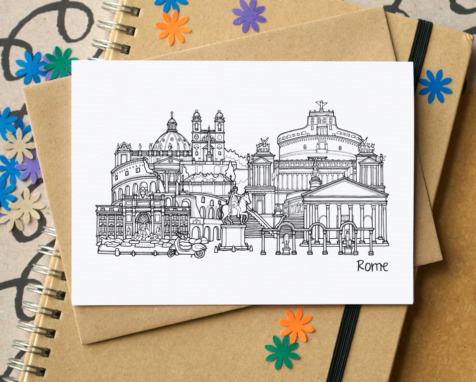 Rome Skyline Greetings Card