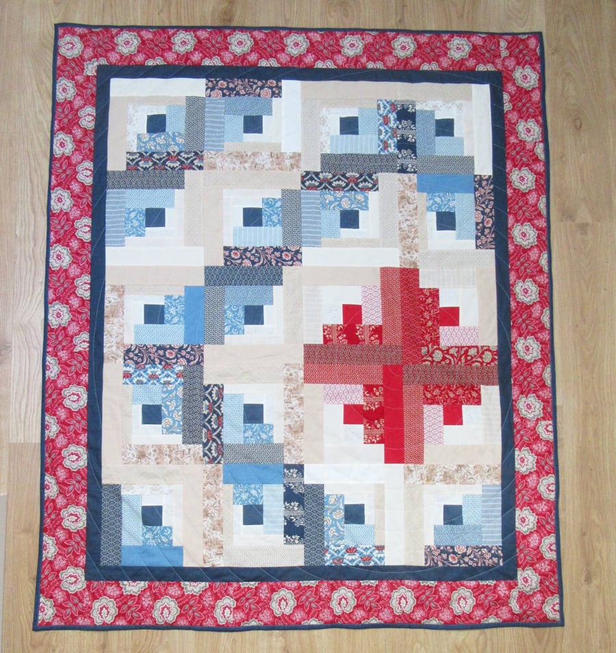 Cosy Faux Fur Backed Patchwork Quilt