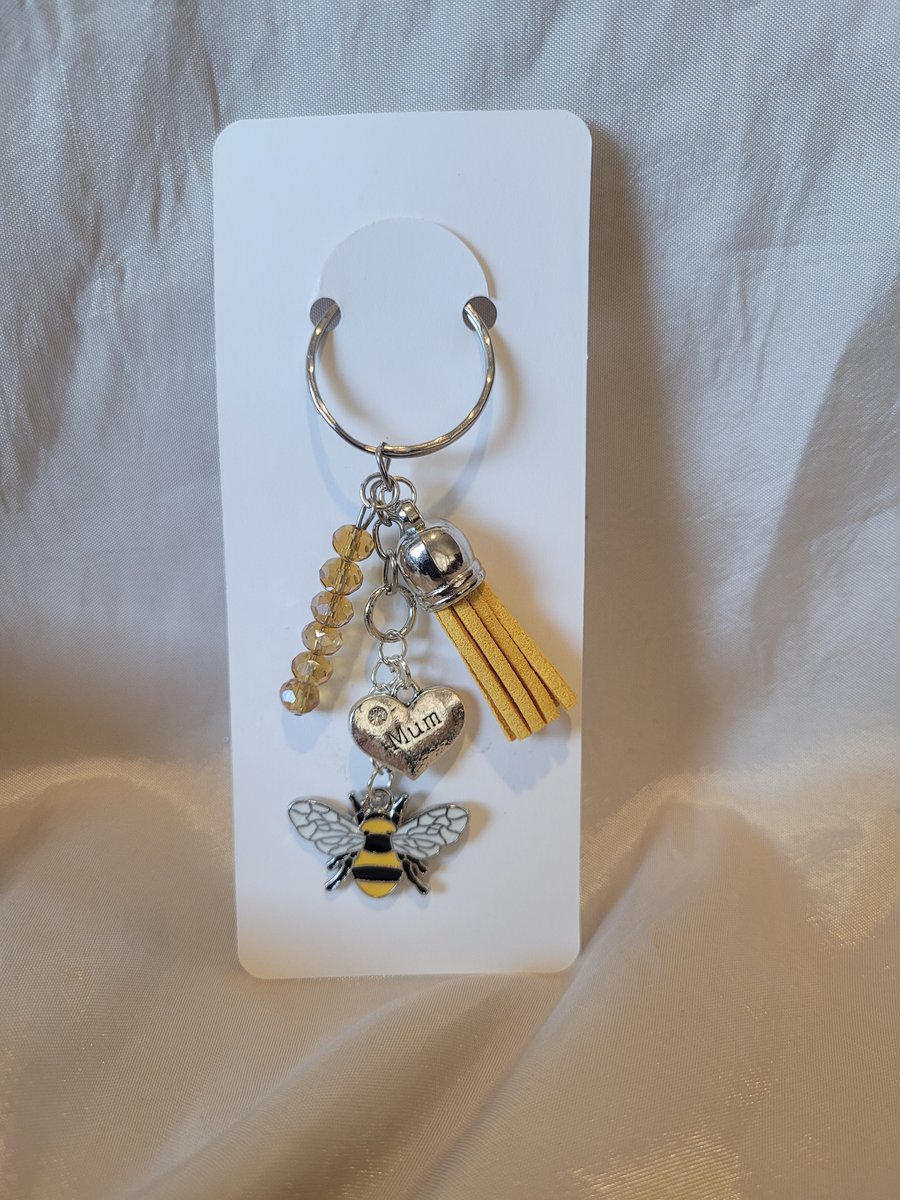 Mothers Day Beaded Keyring - Large Bee