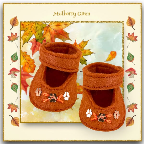 Tan Sequinned Shoes