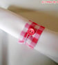 Set of Six Pink Gingham Napkin Rings - Image 1