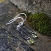 Peridot Dangle Earrings with Black Oxidised Silver