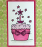 Pink cupcake birthday card - Image 2