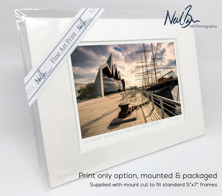 The Riverside Museum and Tall Ship, Glasgow - A6 (7" x 5") Unframed Print