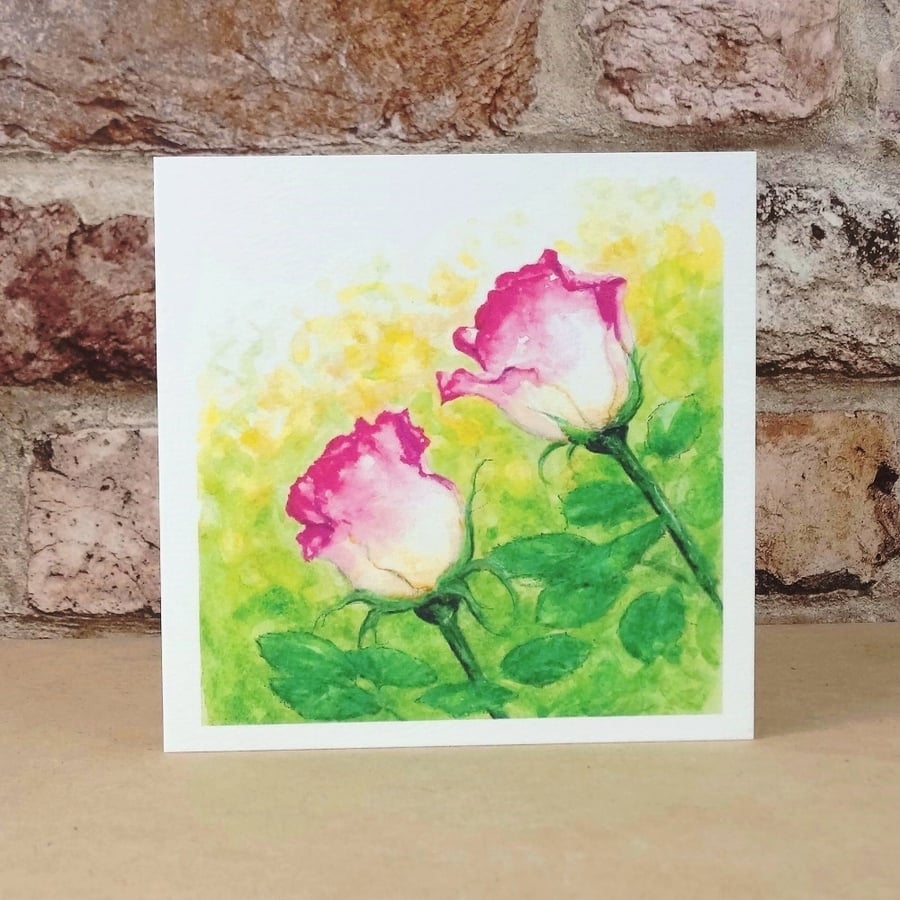 Blank Card Rose Garden Blank Eco friendly