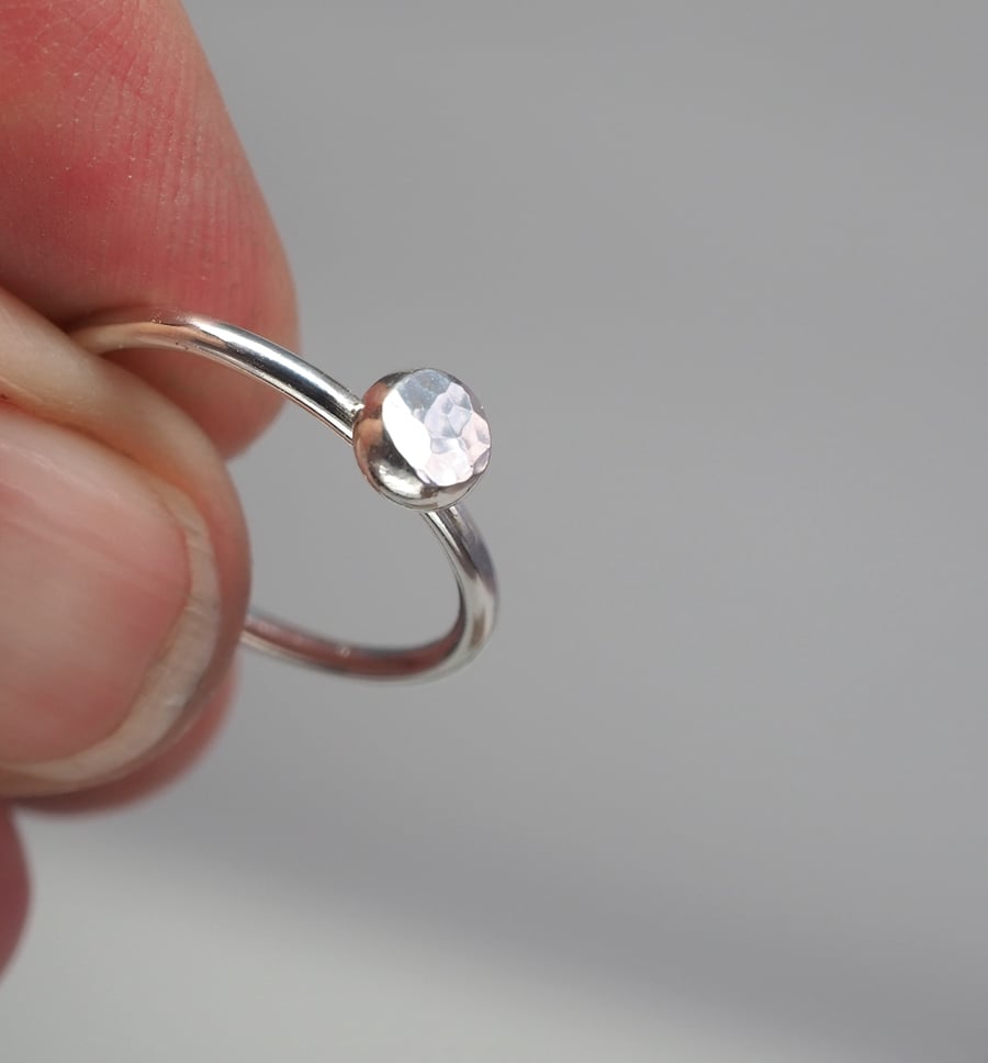 Recycled Silver Pebble Ring