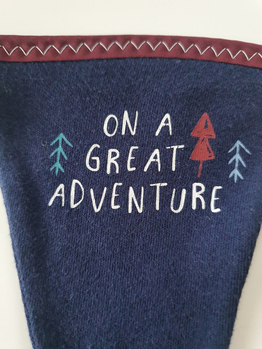 Adventurous Map and Navy Bunting on Burgundy Binding