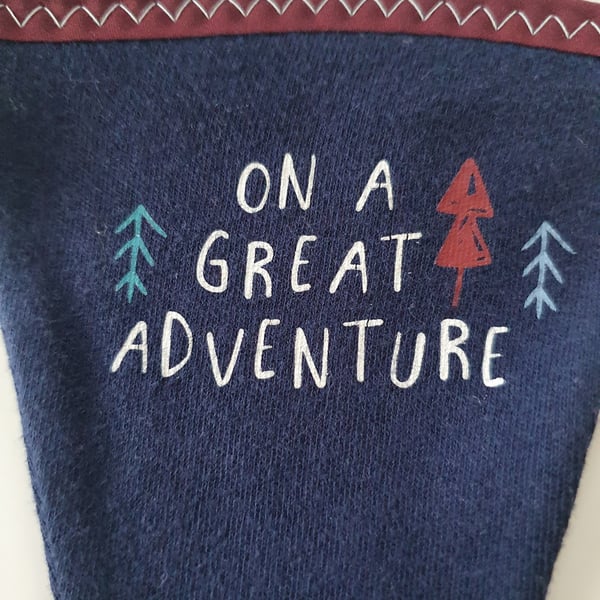 Adventurous Map and Navy Bunting on Burgundy Binding