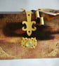 Golden Damask Chest Gift Box with toggles &tags - Anniversary, 50th, Christmas - Image 1