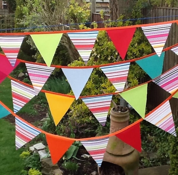 Party bunting - large flags, single sided, great for parties 5m long