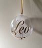 Christmas Memory Bauble, Personalised, Internal Feather. Memorial Tree Ornament. - Image 6