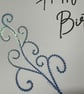 Happy birthday blank card with a sparkling blue scroll.  - Image 2