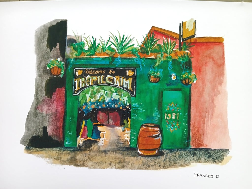 The Pilgrim Pub Liverpool Watercolour Print