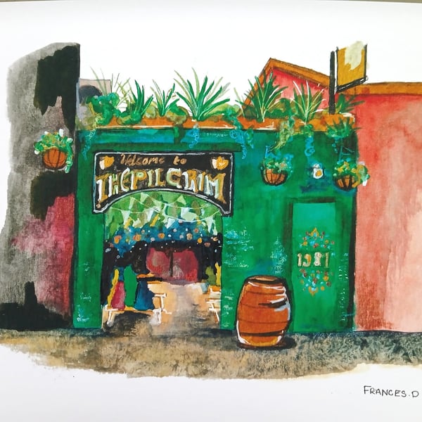 The Pilgrim Pub Liverpool Watercolour Print