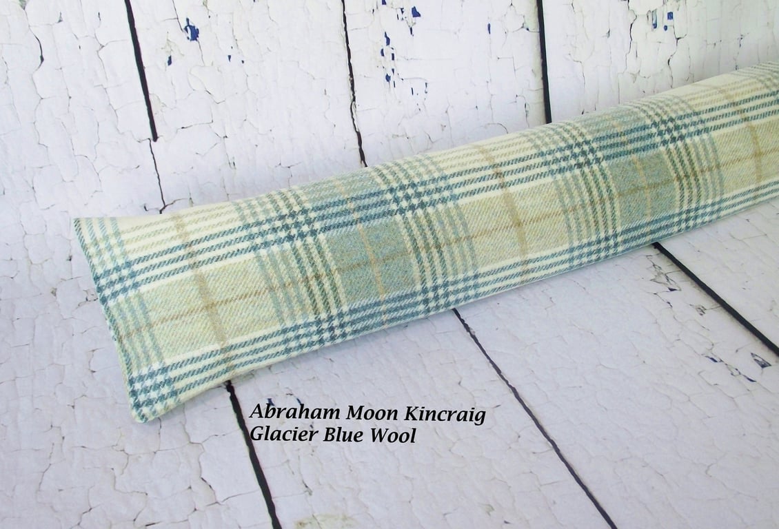 Draught Excluder 100% wool  Abraham Moon Kincraig Glacier fabric heavyweight